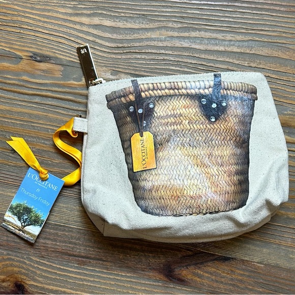 L’Occitane & Thursday Friday Canvas Zippered Pouch - Picture 1 of 9